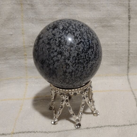 50mm Snowflake Obsidian Sphere - Picture 1 of 6